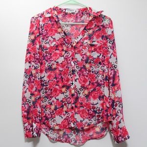 🌸🌺 Small classic fit sheer Express Portofino floral shirt 🌺🌸
